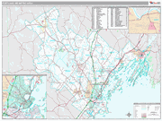 Portland-South Portland Wall Map Premium Style